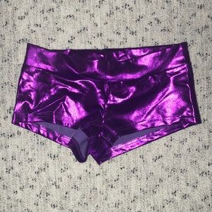 Metallic Rave purple booty shorts